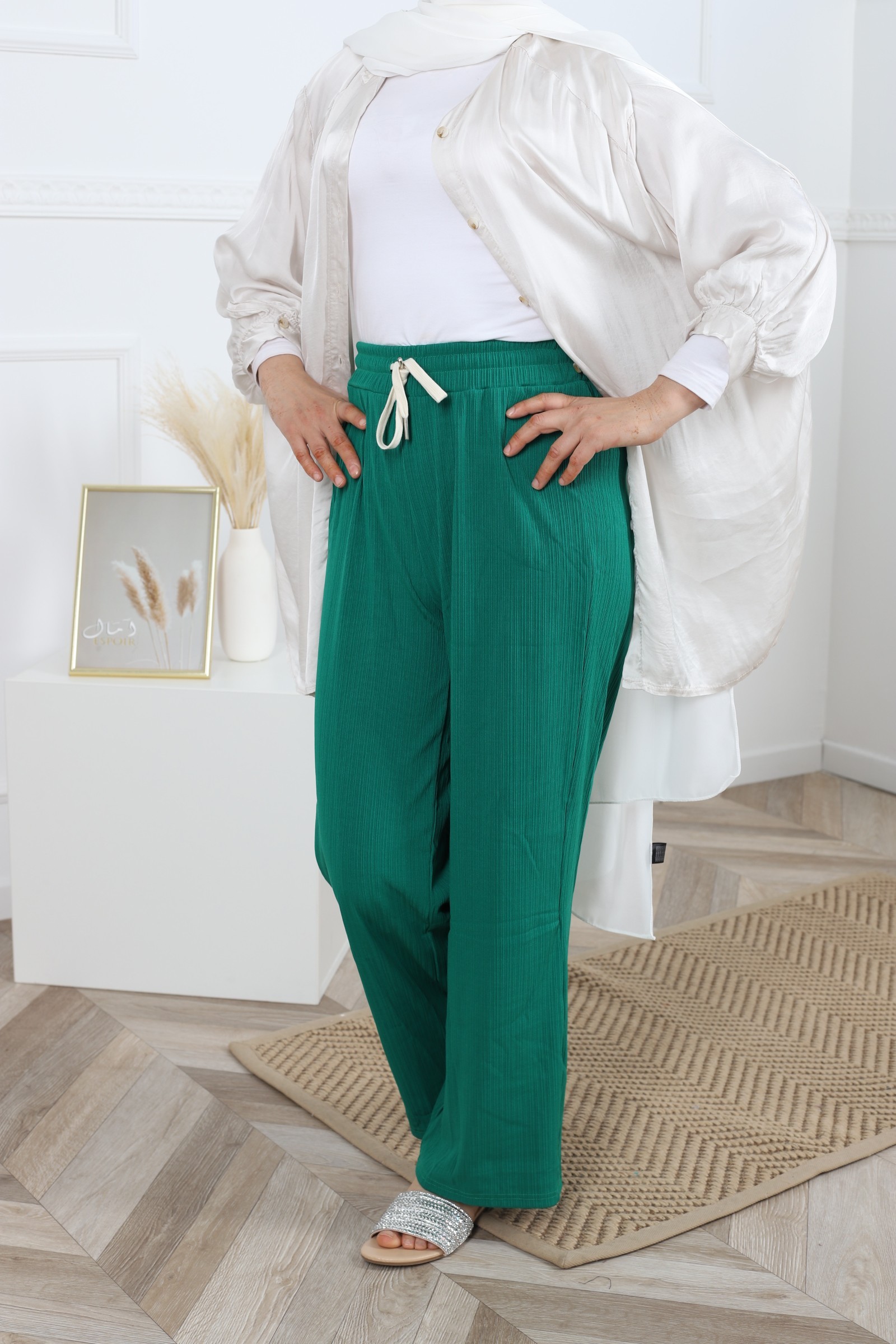 pantalon large femme musulmane moderne , palazzo femme