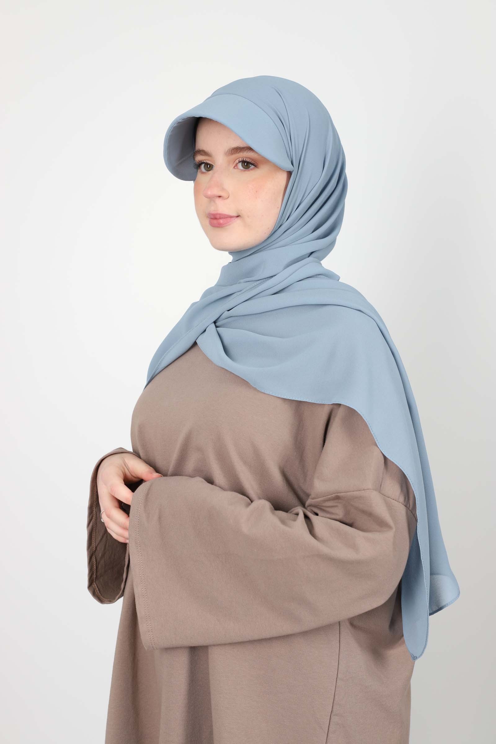 Hijab à enfiler, hijab casquette mousseline