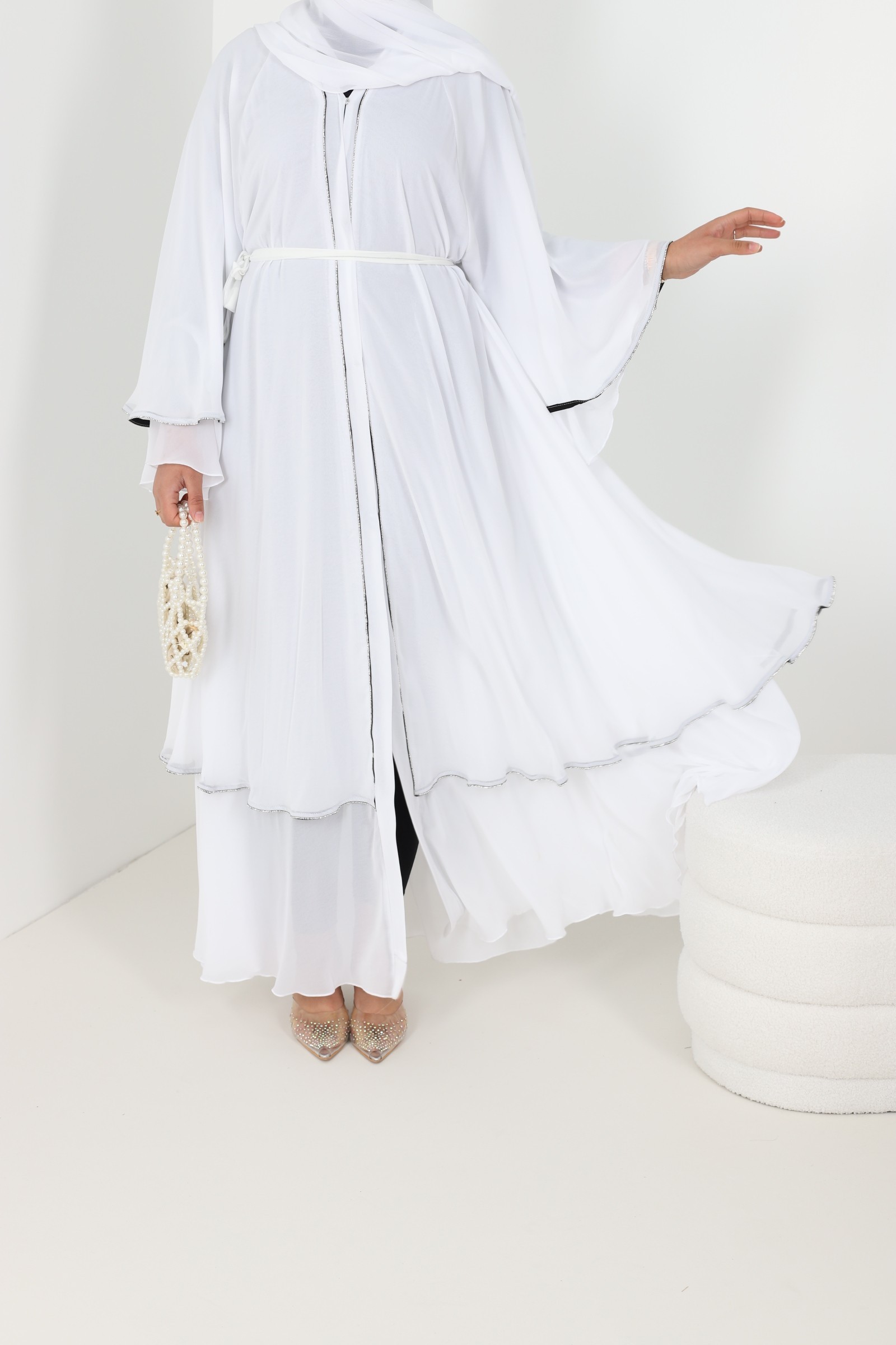 Abaya kimono Dubai strass ramadan 2024, pas chère