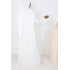 Abaya Dubai Basma 3 pièces blanc