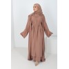 Abaya Dubai Zayna 3 pieces camel