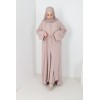 Abaya Dubaï Zayna 3 pièces lilas