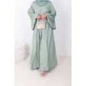 Abaya Dubaï Aïcha vert d'eau