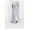 Abaya linen stripe sky blue