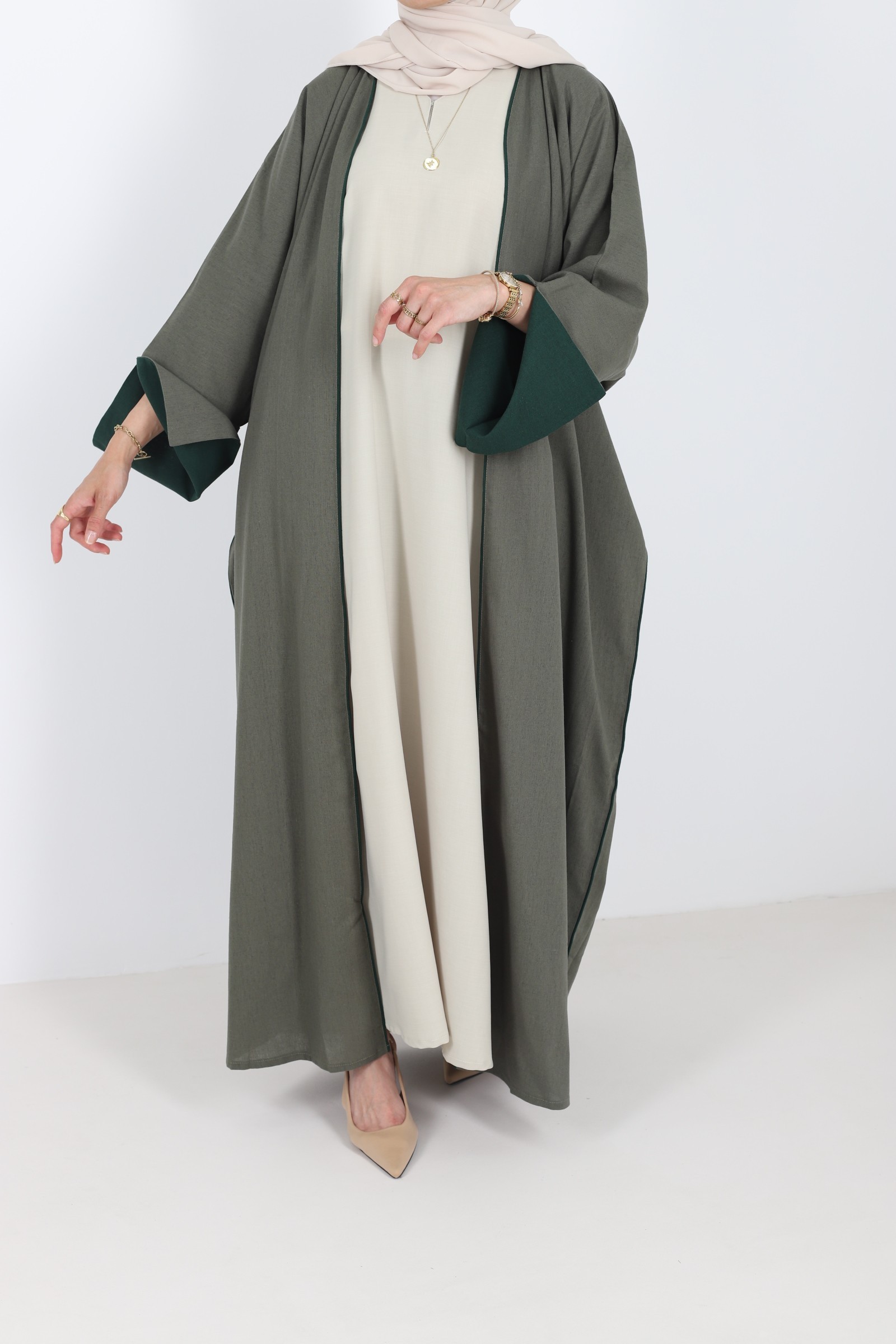 Abaya farasha Oman vert