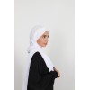    Chiffon hijab with integrated crossover effect cup on the front  
