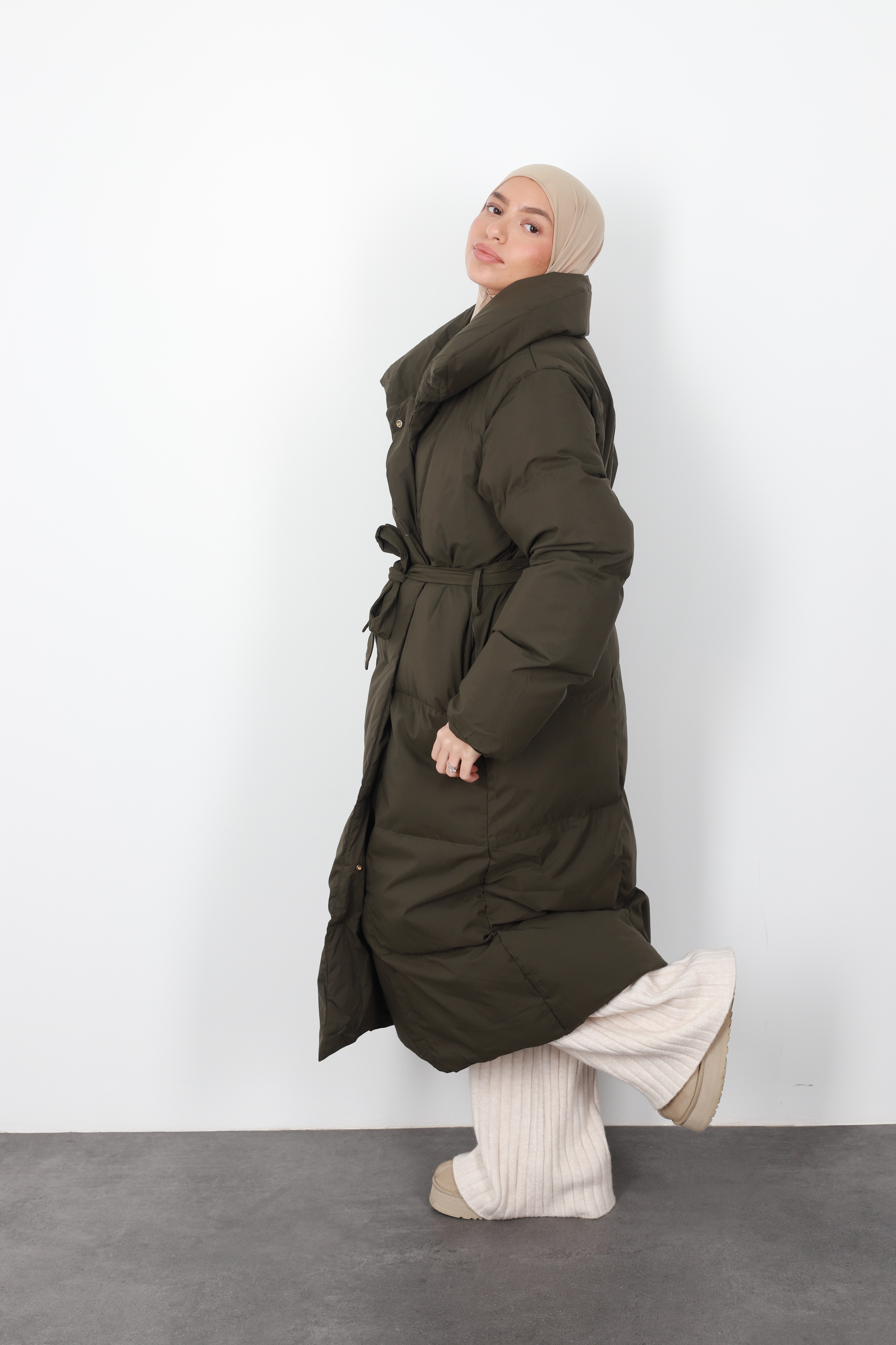 Siberia khaki down jacket Jennah Boutique