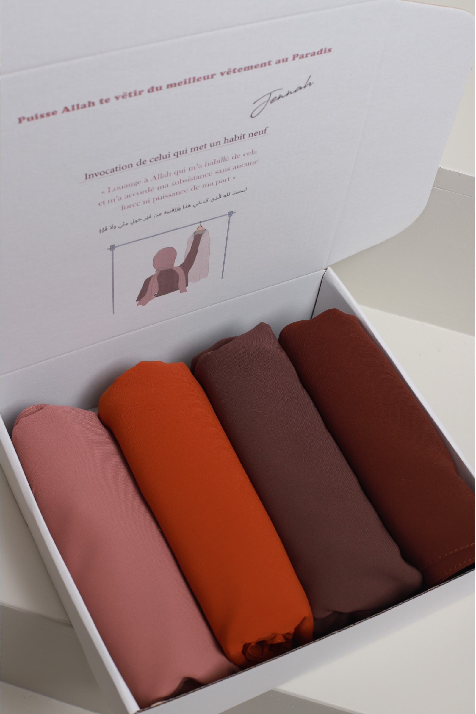 Ready-to-Gift Hijab Box with 4 Medina Silk Hijabs