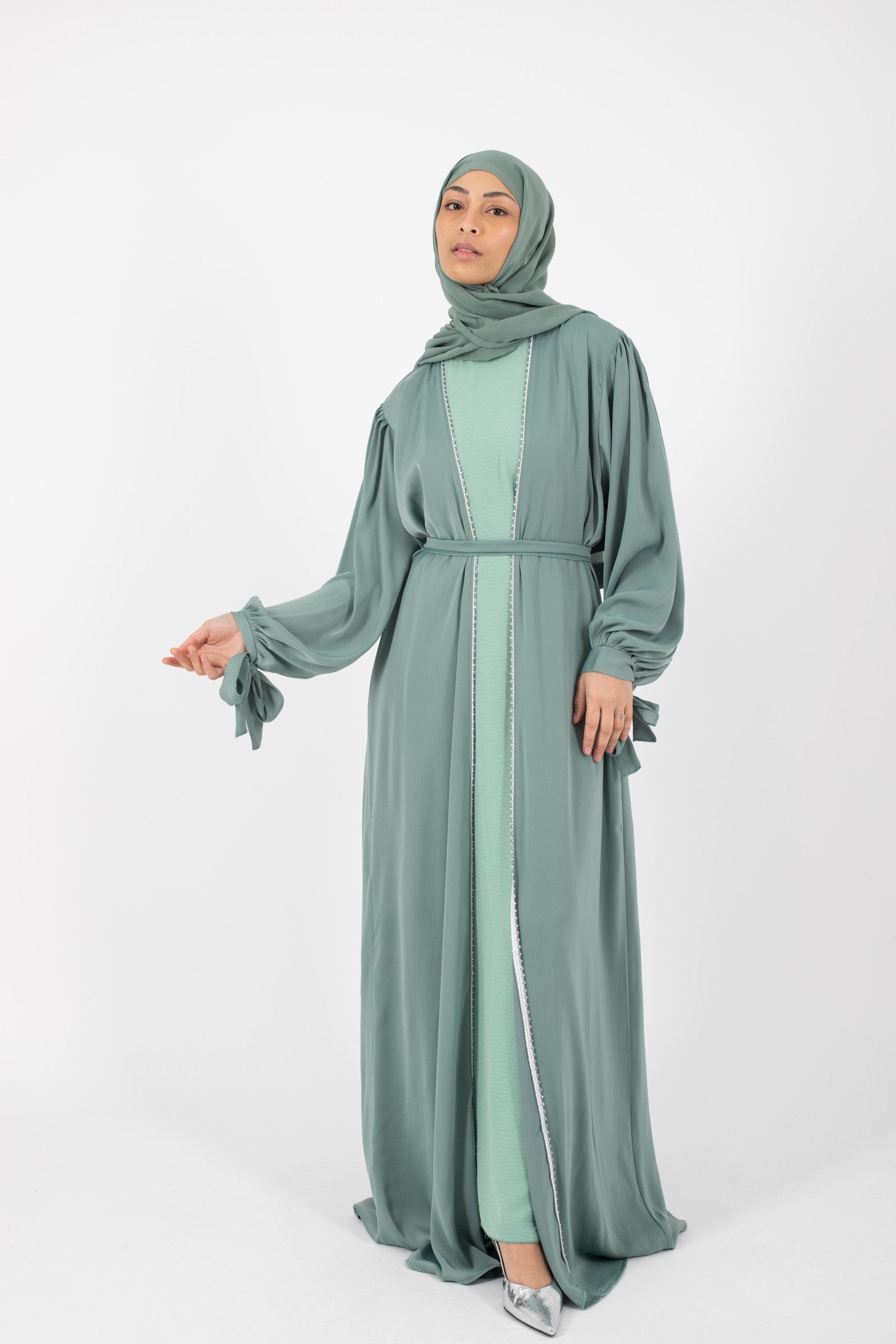Abaya Dubai, a two-piece set - kimono and sub-abaya