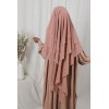 Cheap pink Khimar with three veils