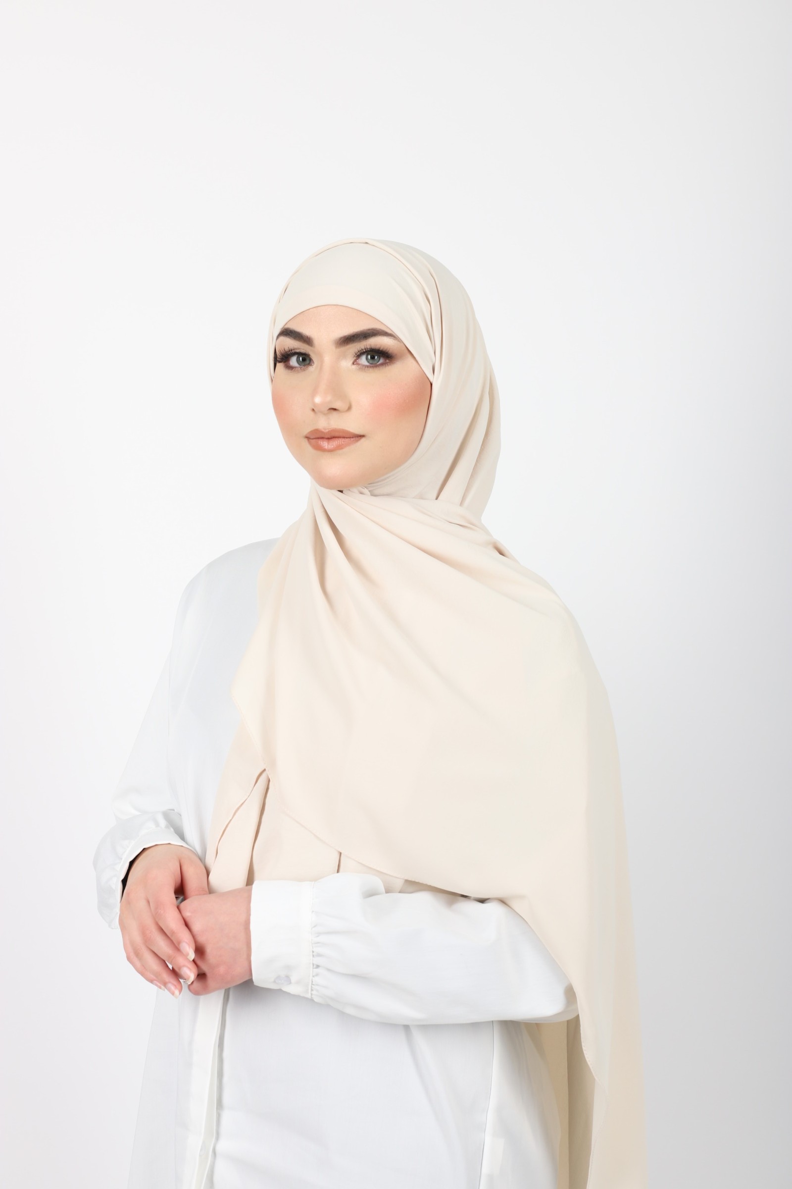 Hijab enfilable nude